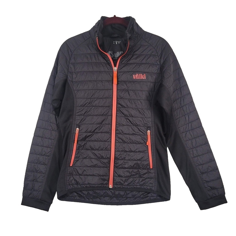 Volkl Big Mountain Pro Jacket Ladies‎ Large Black Orange Quilted Ski Insulated